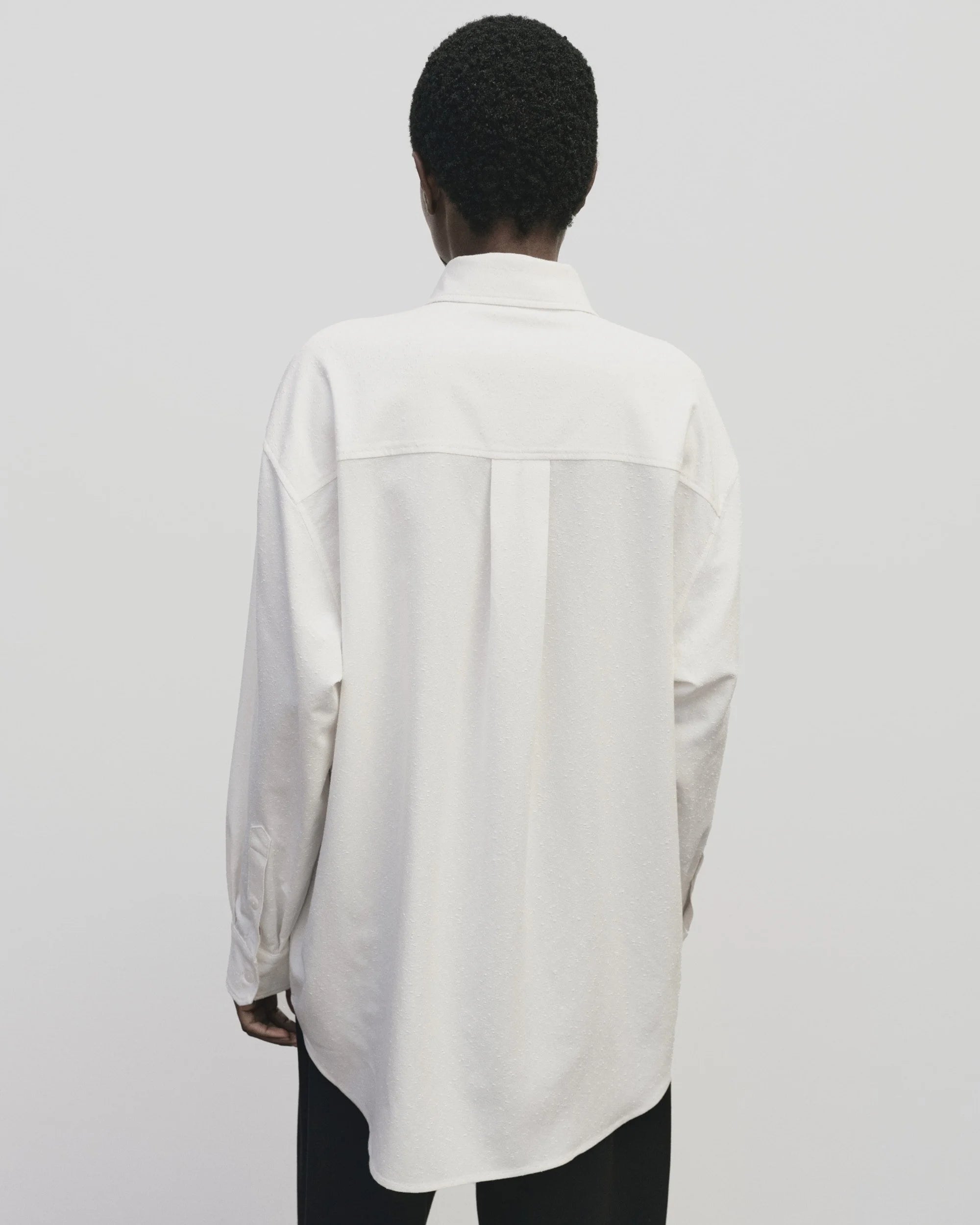 Ivory Textured Oversized Shirt