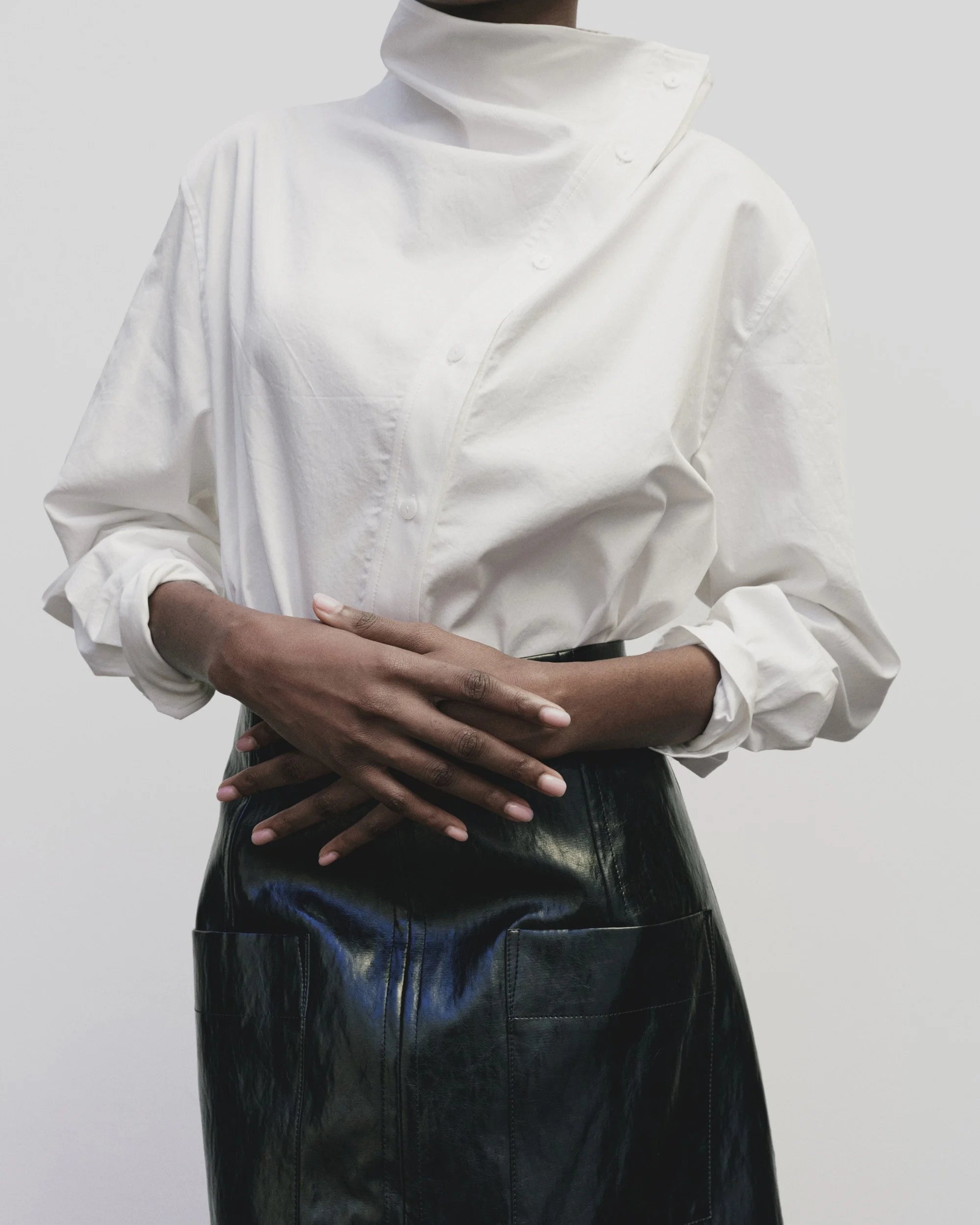 White Asymmetric Cotton Shirt