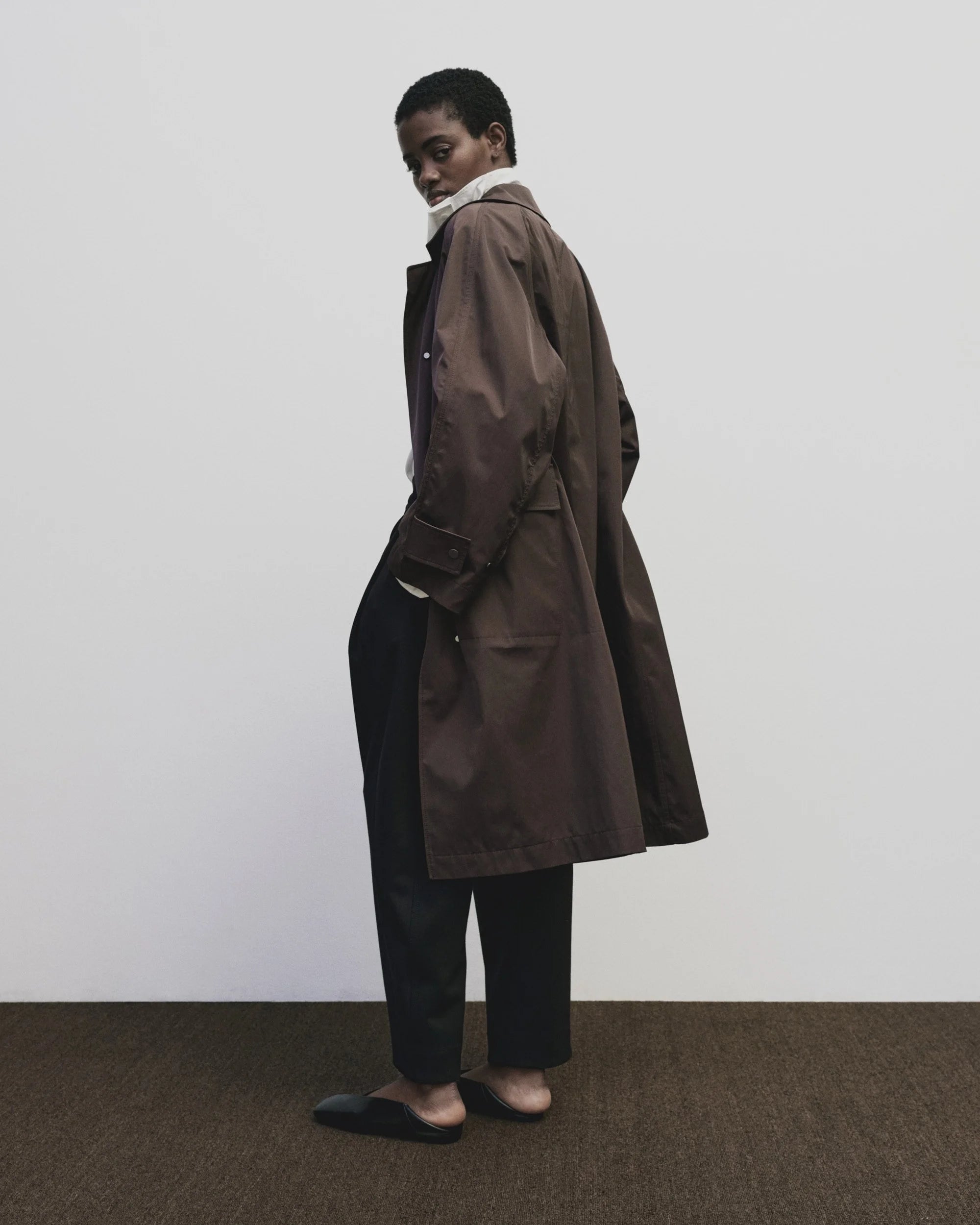 Burgundy Oversized Trench Coat