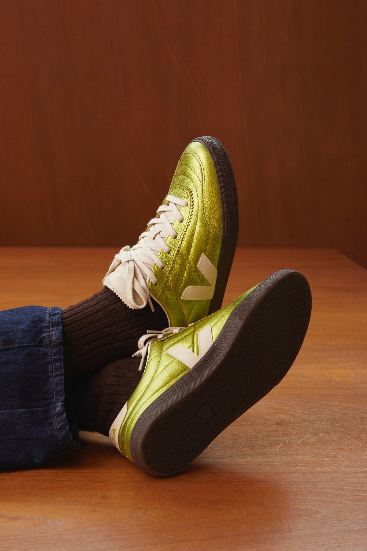 VEJA Panenka leather sneaker with football-inspired design at Alas Eius