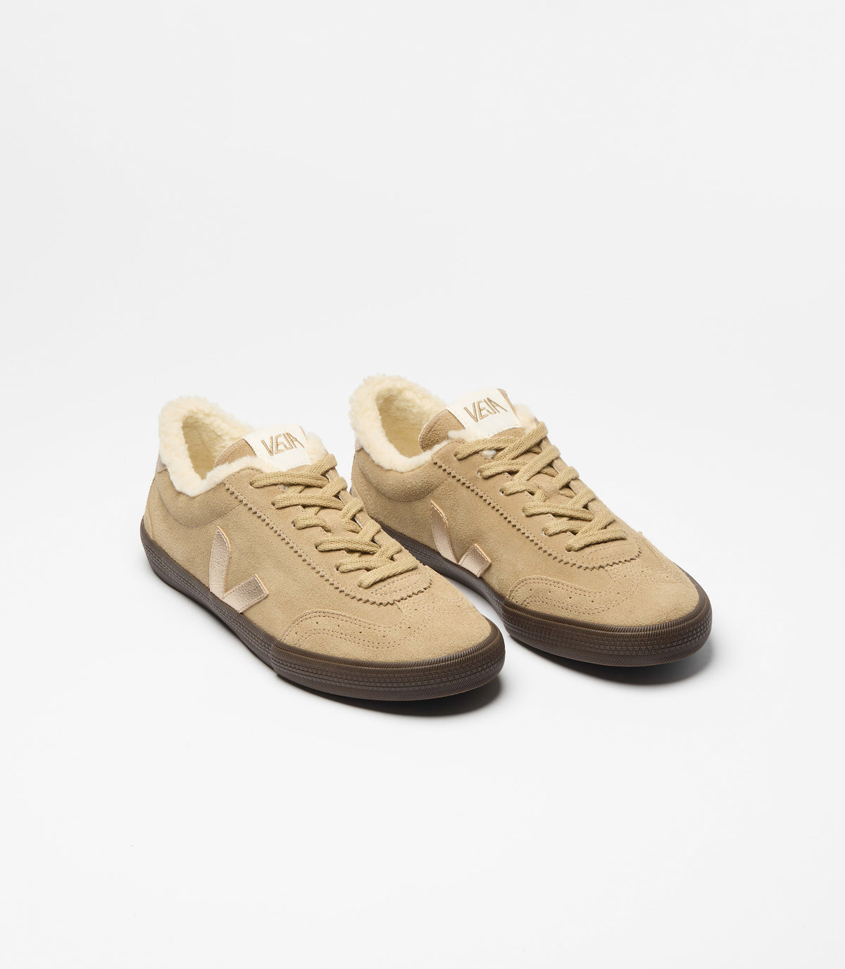 Veja Volley low-profile suede sneaker with leather panels at Alas Eius
