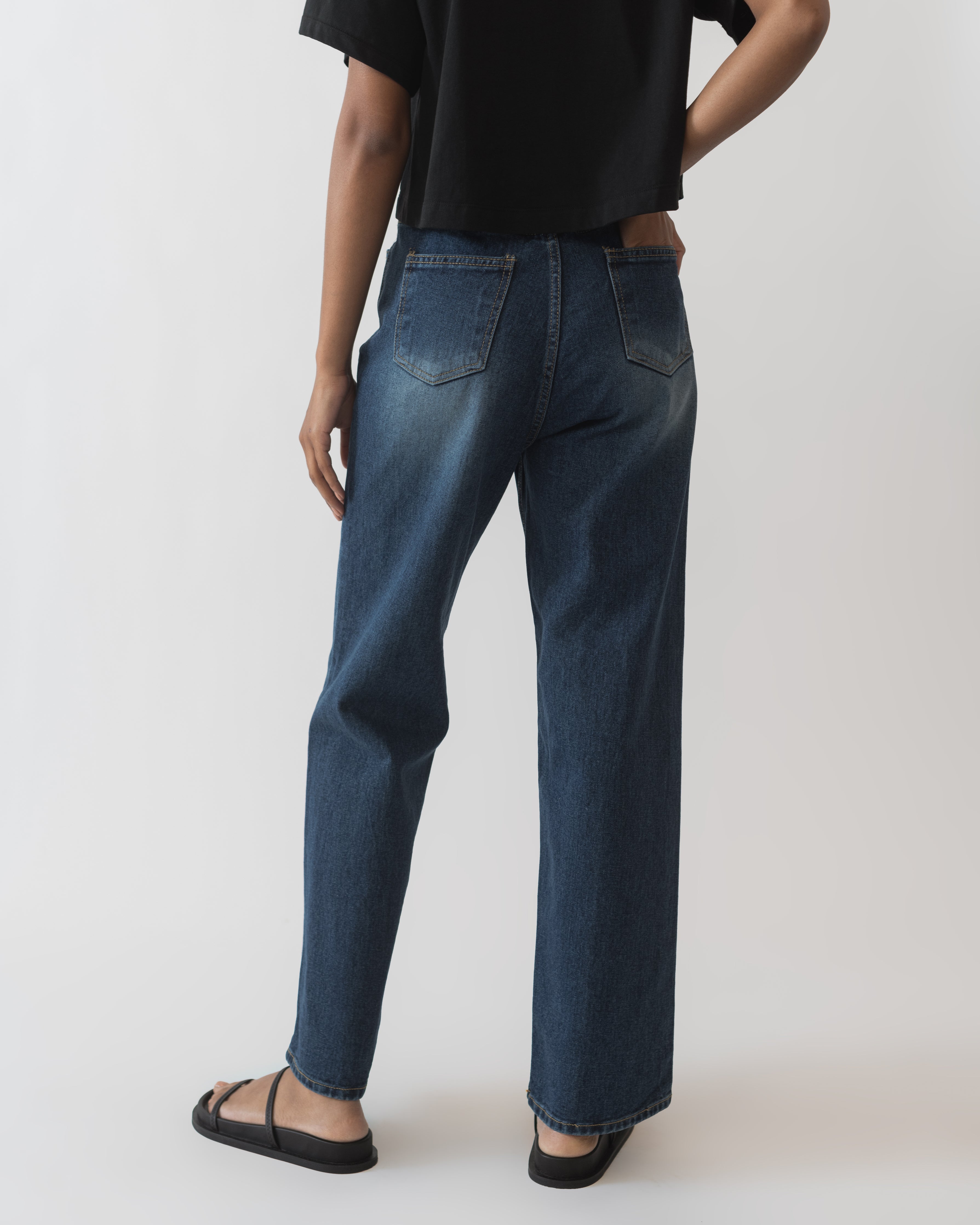 Dark Wash Straight Leg Jeans