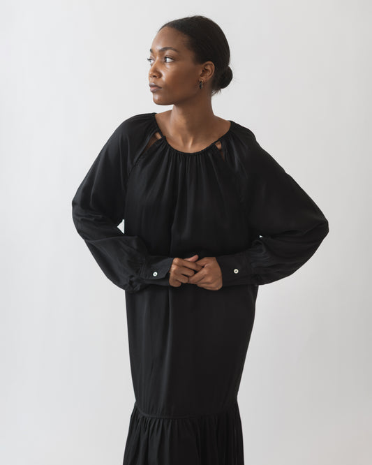 Black Low Waist Cutout Maxi Dress