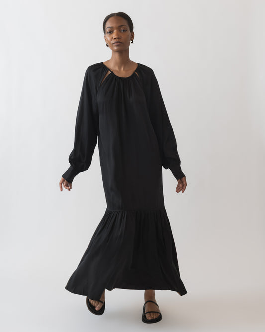 Black Low Waist Cutout Maxi Dress